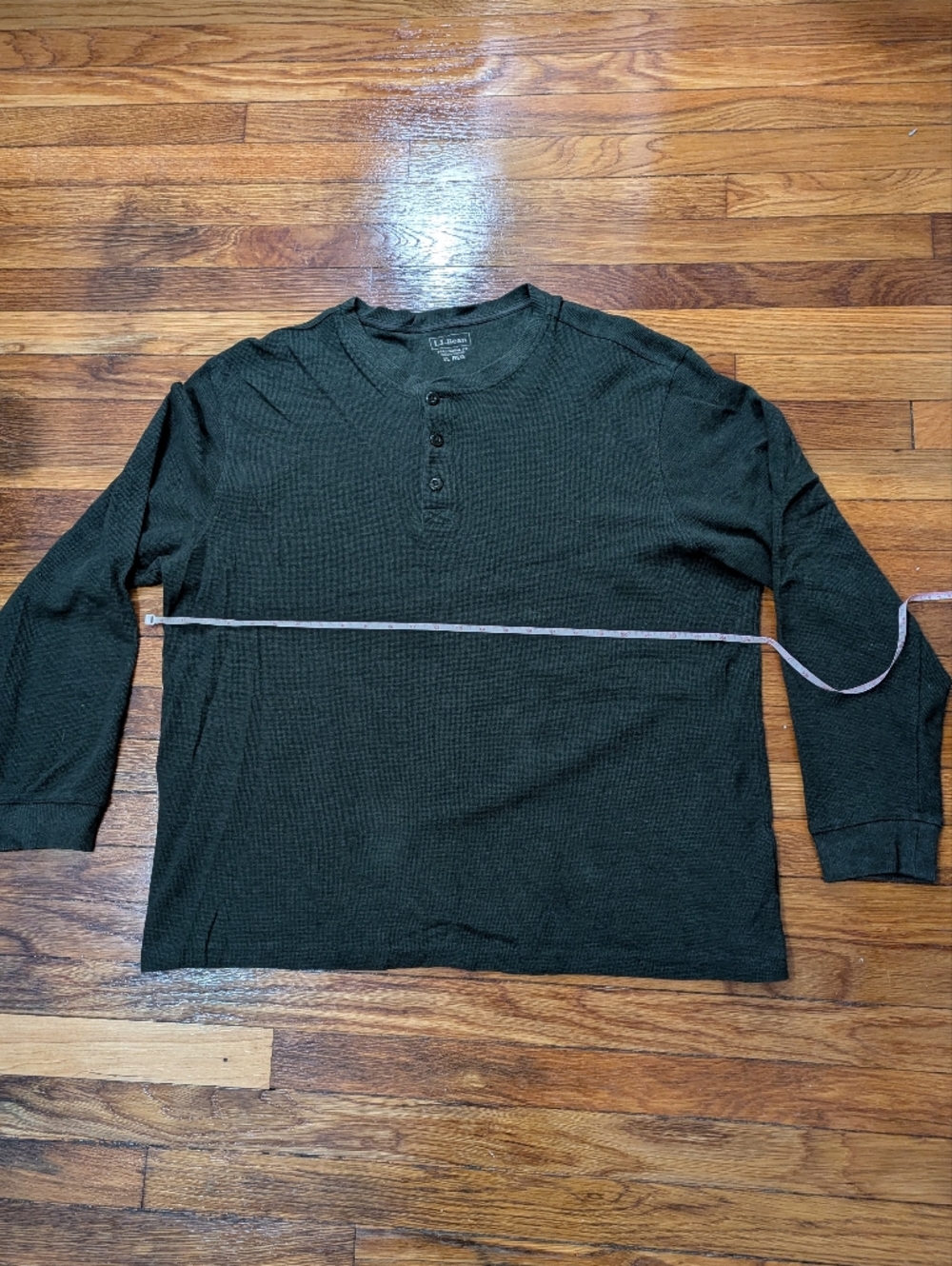 L.L. Bean Men's Dark Green Crewneck Henley
